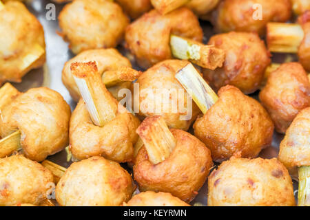 Zuckerrohr Spieß gebratenes Hackfleisch/Garnelen. Stockfoto