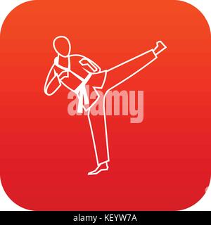 Wushu master Symbol digital Rot Stock Vektor