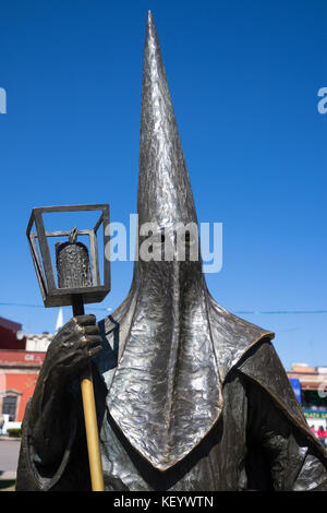 Januar 18, 2016 San Luis Potosi, Mexiko: procesion del Silencio Statue vor der Kathedrale von San Luis in der kolonialen Altstadt Stockfoto