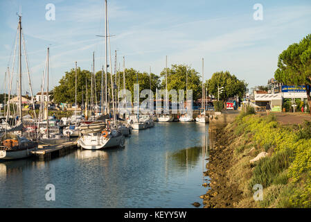 Boote im Hafen, boyardville, Saint-georges-d'Oléron, Frankreich Stockfoto