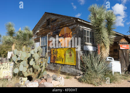 November 190, 2015 Hackberry, Arizona, USA: alte Speicher sheld in Hackberry General Store auf der Route 66 ein beliebtes Touristenziel Stockfoto