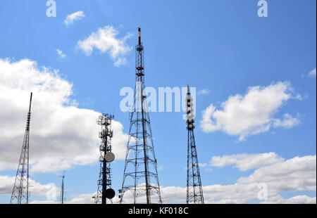 Fernsehen und Radio Transmission towers auf Mount Canobolas, Orange, NSW, Australien Stockfoto