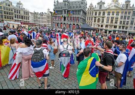 Brüssel, Belgien. Feiern Internationalen 'Weltreise' in den Grand Place, 2017 Stockfoto