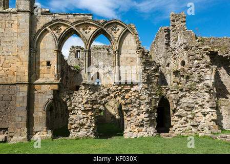 Die schöne Ruinen von Easby Abbey in der Nähe von Richmond, North Yorkshire, England. Stockfoto