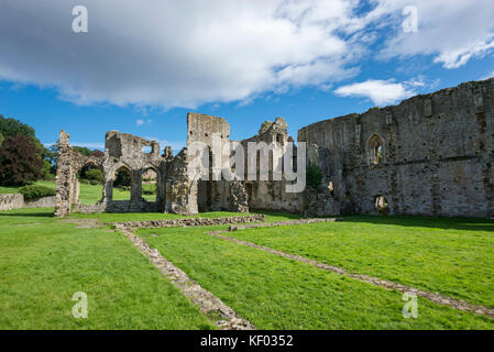 Die schöne Ruinen von Easby Abbey in der Nähe von Richmond, North Yorkshire, England. Stockfoto