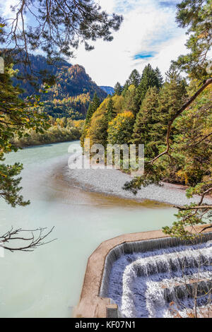 Blick auf den Lech und das berühmte Lechfall' Stockfoto