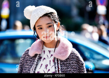 Ellen Orth Tang in Paris Fashion Week rtw s/s 2018 - le grand-Palais - Frankreich Stockfoto