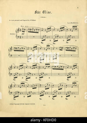 Gedruckte Partitur von Ludwig van Beethoven für Klavier ...