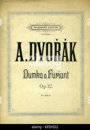 Antonin Dvorak Op. 12, 'Dumka ein Furiant," für das Klavier. Score, der durch Augener, London, veröffentlicht. Tschechische Komponist, 8.September 1841 - 1. Mai 1904 Stockfoto