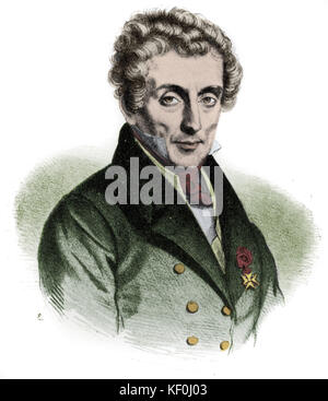 Luigi Cherubini portrait. Italienischer Komponist (1760-1842). Eingefärbte Version. Stockfoto