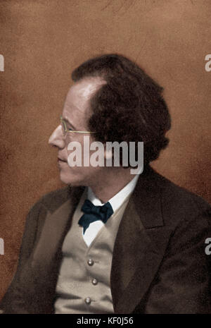 Gustav Mahler portrait. Österreichischen Komponisten, den 7. Juli 1860 bis 18. Mai 1911. Eingefärbte Version. Stockfoto