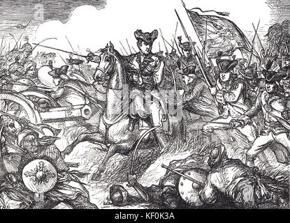 Lord Clive (Clive of India) in der Schlacht von Plassey, 23. Juni 1757 Stockfoto