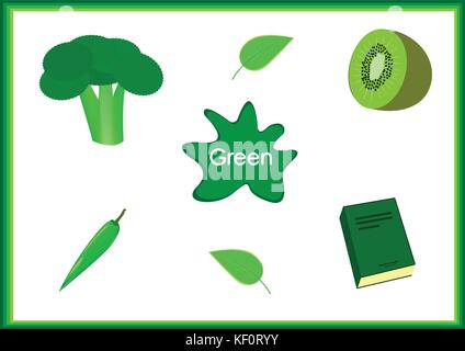 Die Farben lernen, Kinder lernen die Farben, lustigen Arbeitsblatt Stock Vektor