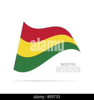 Bolivien Flagge schwenkten Vektor icon Stock Vektor