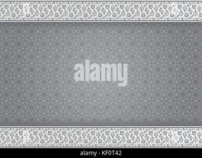 Zusammenfassung Hintergrund Graustufen arabisch traditionellen Rahmengeometrie Muster - Vector Illustration backgroun Stock Vektor