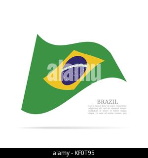 Brasilien Flagge schwenkten Vektor icon Stock Vektor