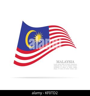Malaysia Fahne winken Vektor icon Stock Vektor