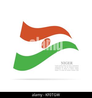 Niger Flagge schwenkten Vektor icon Stock Vektor