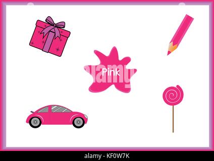 Die Farben lernen, Kinder lernen die Farben, lustigen Arbeitsblatt Stock Vektor