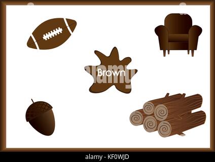 Die Farben lernen, Kinder lernen die Farben, lustigen Arbeitsblatt Stock Vektor