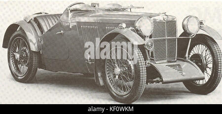 Ein 1933-MG-J2, ein britischer zweisitziger Sportwagen, der zwischen 1932 und 1934 hergestellt wurde und für sein Leichtgewicht und seinen 847-ccm-Motor bekannt ist. Stockfoto