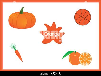 Die Farben lernen, Kinder lernen die Farben, lustigen Arbeitsblatt Stock Vektor