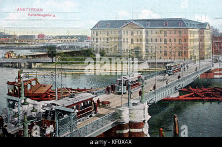 Kattenburgerbrug ansichtkaart 2 (KLEUR) Stockfoto