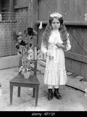 Blume, Religion, Erstkommunion, Mädchen, Hof, kid 4648 Stockfoto