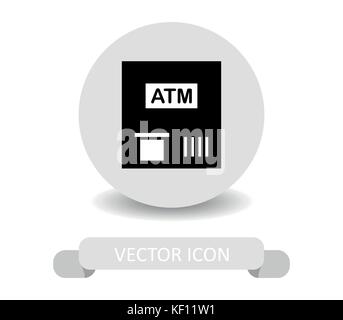 Atm-Symbol auf weißem Hintergrund Stock Vektor