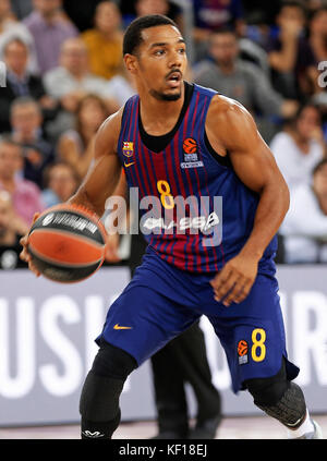 Barcelona, Espana. Oktober 2017. Phil Pressey während des Spiels zwischen dem FC Barcelona und Zalgiris Kaunas, das der 3. Woche der Basketball-Euroliga in Barcelona am 24. oktober 2017 entsprach. Quelle: Gtres Información más Comuniación online, S.L./Alamy Live News Stockfoto