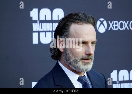 Andrew Lincoln in der Ankunftshalle für AMC-The Walking Dead 100 Episode party, das Griechische Theater, Los Angeles, Ca, 22. Oktober 2017. Foto: priscilla Grant/Everett collection Stockfoto