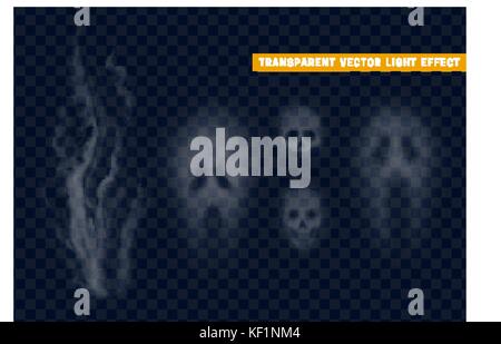 Totenkopf Silhouette. Gesicht von Ghost auf transparentem Hintergrund Stock Vektor