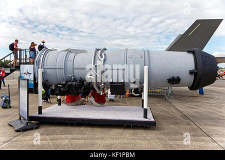 Eine F-35B Blitz II Pratt & Whitney F135 Jet Engine an der RNAS Yeovilton International Air Tag 2017 Stockfoto