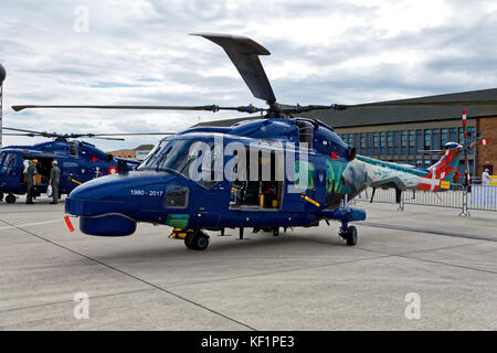 Eine Royal Danish Air Force Westland Super Lynx Mk90B beim RNAS Yeovilton International Air Day 2017 Stockfoto