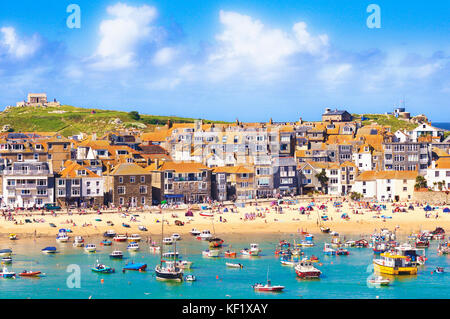 Die Bucht von St Ives, Cornwall, Großbritannien Stockfoto