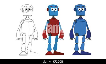 Humanoide Roboter für Print und Web Zweck Stock Vektor