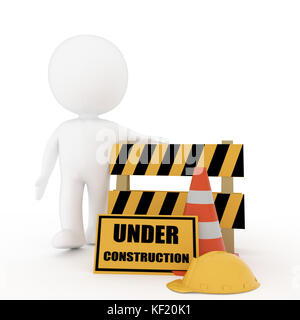 Weiße Menschen im Bau auf Weiß in 3D Rendering isoliert Stockfoto