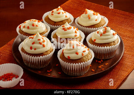 Pumpkin spice Honig Cupcakes Stockfoto