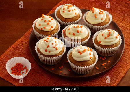 Pumpkin spice Honig Cupcakes Stockfoto