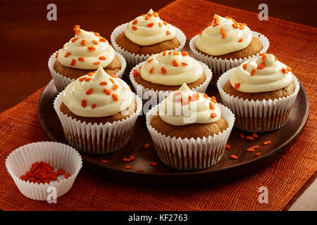 Pumpkin spice Honig Cupcakes Stockfoto