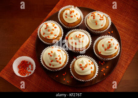 Pumpkin spice Honig Cupcakes Stockfoto