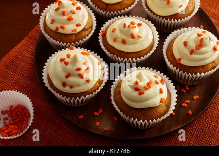 Pumpkin spice Honig Cupcakes Stockfoto