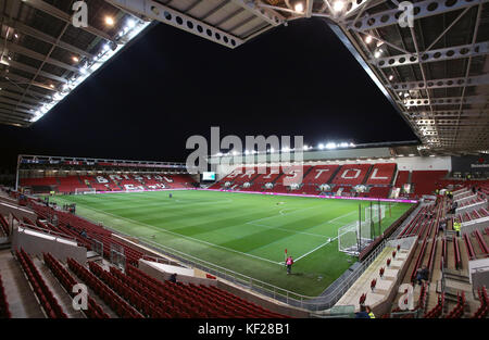 Gesamtansicht des Ashton Gate vor dem Carabao Cup, vierte Runde zwischen Bristol City und Crystal Palace. Stockfoto