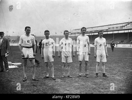 Norman Hallows, Harold Wilson, Joseph Deakin, Archie Robertson und Wilfred Coales 1908 Stockfoto