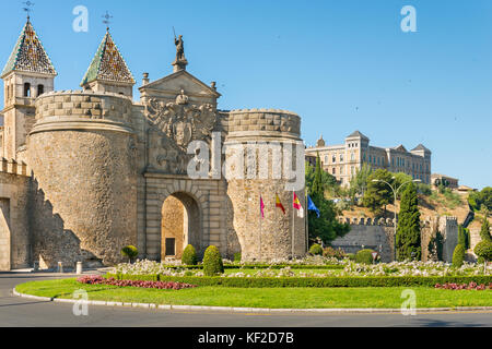 Puerta de Bisagra oder Alfonso vi Tor in Toledo, Spanien. Stockfoto