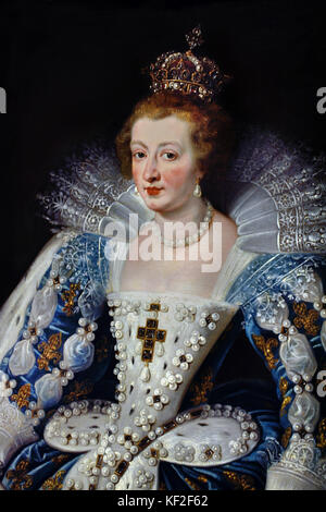 Anne d'Autriche Épouse de Louis XIII Roi de France - Anna von Österreich Frau von König Ludwig XIII. von Frankreich 1622-1625 Peter Paul Rubens (1577-1640) Maler in der flämischen Barockmalerei Tradition. Antwerpen, Antwerpen, Belgien, Stockfoto