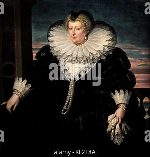 Marie de Médicis reine de Frankreich - Maria de Medici, Königin von Frankreich von Frans Pourbus der jüngeren - Frans II (1569 - 1622) war ein flämischer Maler Antwerp Flandern Belgien Stockfoto