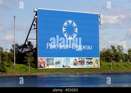 Montreal, Kanada, 6. Juni 2017. Schild mit dem Parc Jean Drapeau auf der Insel Notre-Dame. Quelle: Mario Beauregard/Alamy Live News Stockfoto