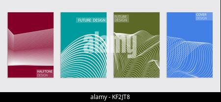 Minimale umfasst Design. Cool halftone Gradienten. Zukunft poster Vorlage. Stock Vektor