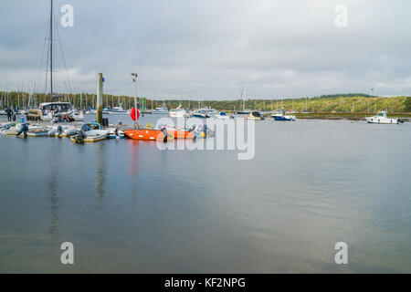 Der buckler Hart, Hampshire uk - Oktober 13, 2017: buckler ist schwer ist ein Weiler auf Beaulieu River in Hampshire. Es ist eine beliebte turist Reiseziel mit einer s Stockfoto